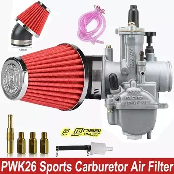 Мотоцикл Nibbi PWK 24/26/28 мм, мощный карбюратор, 48 мм, комплект воздушного фильтра с высоким расходом для Yamaha Suzuki KTM Pitbike 250cc, мотокросс