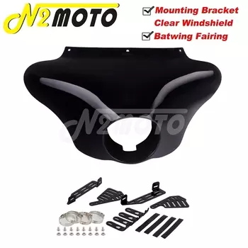 Мотоциклетная Черная передняя защитная крышка для фары летучая мышь обтекатель с монтажным кронштейном комплект для Harley Dyna Sportster Fortyeight Street750