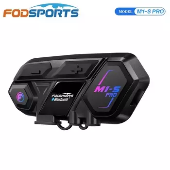 Мотоциклетная гарнитура Fodsports M1-S Pro, беспроводная гарнитура для шлема Bluetooth, 8 гонщиков 2000M.