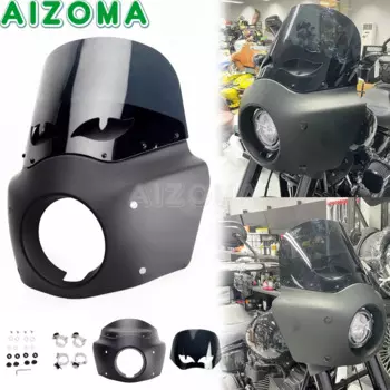 Мотоциклетная матовая Черная передняя маска 5 3/4 дюйма, обтекатель для фар на лобовое стекло для Harley 883 1200 XL883 XL1200 XLH1100 1986-2015
