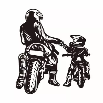 Мотоциклетная наклейка «Папа и два сына», байкерский светоотражающий мотоциклетный шлем, сделай сам, автомобильные наклейки, мото-автонаклейка, 14,9*18 см, ПВХ