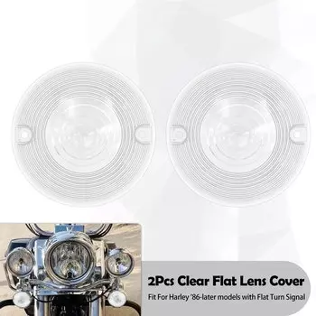 Мотоциклетная поворотная лампа, индикаторная линза, крышка дымчатого/прозрачного/красного/оранжевого цвета, 2 шт. для Harley Softail Touring Road King FLTR FLH