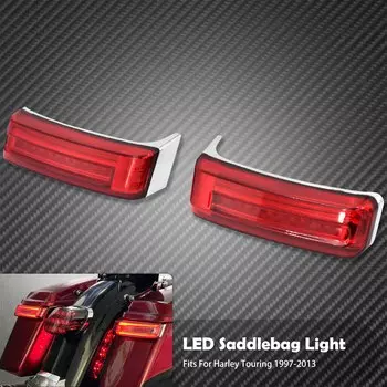 Мотоциклетная светодиодный седельная сумка сигнальная лампа для поворота Индикатор торможения светильник для Harley Touring Road King Limited CVO FLHR 1997-2012 2013