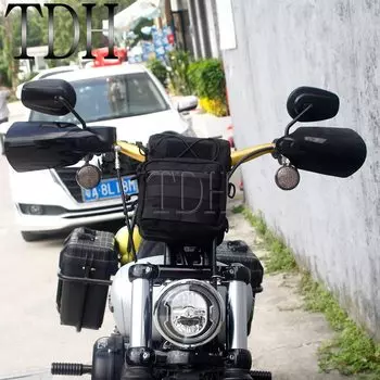 Мотоциклетная водонепроницаемая сумка на руль, универсальный T-образный держатель для Harley Honda Softail Dyna Sportster Chopper, дорожные сумки для хранения инструментов