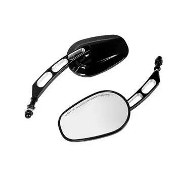 Мотоциклетное зеркало заднего вида, черное алюминиевое зеркало 8 мм для Harley Davidson Touring Road King Sportster 883 1200, 1 пара