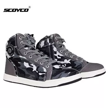 Мотоциклетные ботинки SCOYCO, повседневная обувь для мотокросса из микрофибры, для езды по бездорожью
