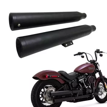 Мотоциклетные черные/хромированные глушители без шнуровки, подходят для Harley Softail Fat Boy 2018-2025