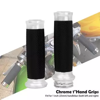 Мотоциклетные черные/хромированные ручки 1 дюйм 25 мм для Harley Sportster 883 1200 XL Touring Street Glide Dyna Softail VRSC