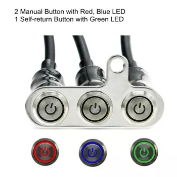 Мотоциклетные переключатели, 3 кнопки в 1, искусственная фантазия, зеркальное Крепление Фары, переключатель для ATV внедорожного велосипеда, модификация, часть 12 В, 4 цвета
