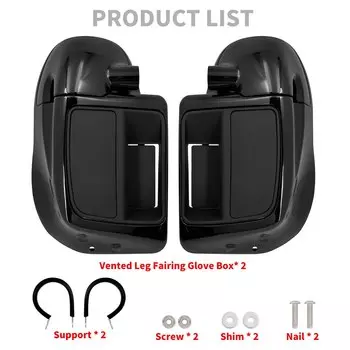 Мотоциклетные яркие черные нижние Обтекатели вентилируемые гетры колпачок перчаточный ящик для Harley Touring Electra Road Street Glide CVO 2014-23