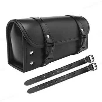 Мотоциклетные седельные сумки в стиле ретро, Черная/Коричневая Кожаная Мотоциклетная сумка для боковых инструментов, багажная сумка из искусственной кожи для Harley Universal