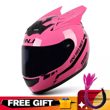 Мотоциклетные шлемы, индивидуальный роговой шлем для мотокросса, анфас, мотоциклетный шлем, дышащие шлемы Casco с ушками для мужчин и женщин