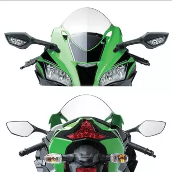 Мотоциклетные зеркала заднего вида со светодиодными указателями поворота для Kawasaki Ninja ZX-10R ZX10R ZX 10R 2011-2015 Аксессуары
