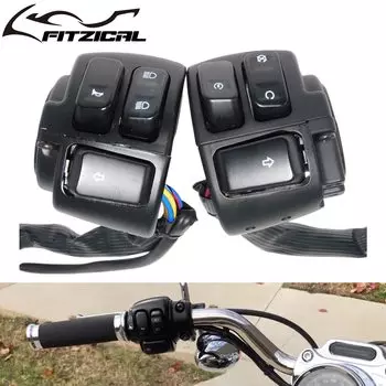 Мотоциклетный 1 "25 мм переключатель управления на руль, жгут проводов для Harley Sportster XL883 1200 Dyna Street Bob V-ROD Softail 96-2012