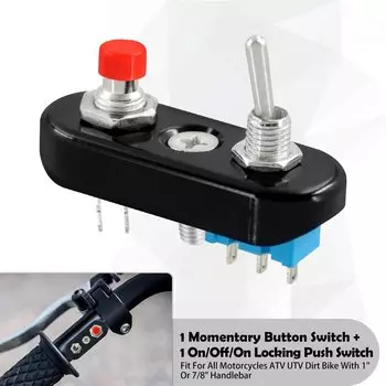 Мотоциклетный 1-дюймовый руль ВКЛ/ВЫКЛ/ВКЛ, блокирующий блок переключателя, универсальный для Harley, Honda, BMW 7/8 дюйма, ручка переключателя фар