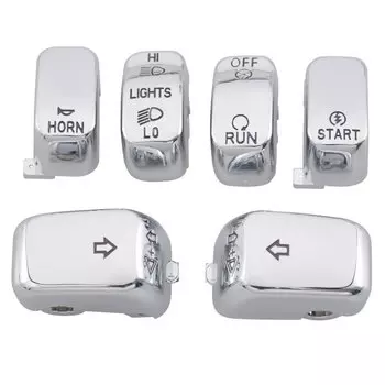 Мотоциклетный аксессуар, колпачки для переключателя ручного управления, Набор колпачков для кнопок, хромированные, черные, для Harley Sportster 883 VRSC Softail Dyna Touring