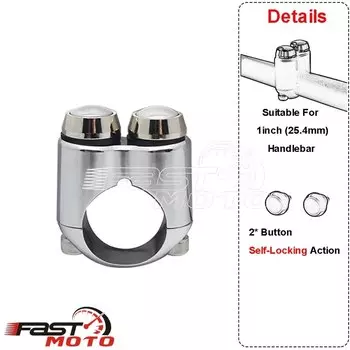 Мотоциклетный черный хром 22 мм 25 мм кнопка включения управления на руле 7/8 "и 1" мгновенный самоблокирующийся вкл. выкл. мини 2-кнопочные переключатели