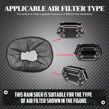 Мотоциклетный дождевик, крышка воздушного фильтра, водонепроницаемый защитный чехол, черный для Harley Touring Dyna Softail Sportster 883 1200 48 72