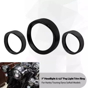 Мотоциклетный глянцевый черный 7-дюймовый светодиодный ободок фар, козырек 4,5 дюйма, кольцо накладки противотуманной фары для Harley Touring Electra Street Glide Softail FLHR