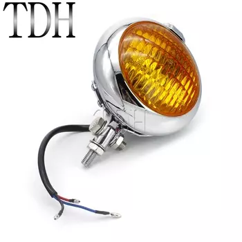 Мотоциклетный налобный фонарь Cafe Racer 4,5 дюйма для Harley, Honda, BMW, Bobber, Chopper, Scrambler, Cruiser, ретро, Классическая Хромированная фара на заказ