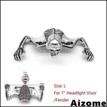 Мотоциклетный налобный фонарь, шлем, череп, декоративная фигурка шлема для Harley, козырек на заказ, стальной скелет, орнамент, наклейка
