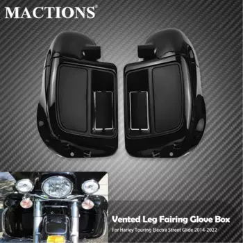 Мотоциклетный нижний вентилируемый ножной обтекатель перчаточный ящик черный глянец для Harley Touring Road Electra Street Glide Ultra Road King 2014-2023