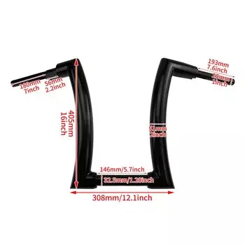 Мотоциклетный руль 12 "14" 16", алюминиевый глянцевый черный для Harley Softail 2015-2021 Street Bob Fat Boy Breakout FXSB