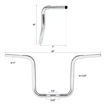 Мотоциклетный руль 12 дюймов, 14 дюймов, 16 дюймов, 18 дюймов, подъем 1-1/4 дюйма, подходит для Harley Sportster XL 1200 883 Softail FLST FXST Fatboy