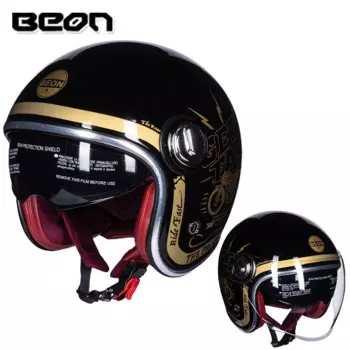 Мотоциклетный шлем BEON B108A, шлем с открытым лицом 3/4, винтажный мотоциклетный шлем, мотоциклетный шлем, шлем в стиле ретро