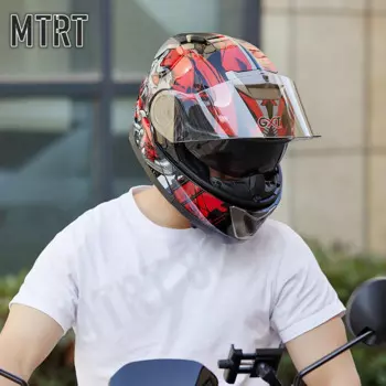 Мотоциклетный шлем GXT, откидной шлем с двойными линзами для мотокросса, гоночные шлемы для езды на мотоцикле
