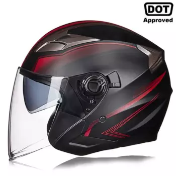 Мотоциклетный шлем с половиной лица и двойной линзой, крутой Casco Moto Four Seasons, мужской и женский уличный модный шлем Capacete De Moto Safety DOT
