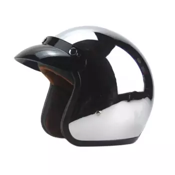 Шлемы с открытым лицом, зеркало, серебристый, хром, мотоциклетный шлем с открытым лицом, ретро мотошлемы в горошек, шлем Bubble M