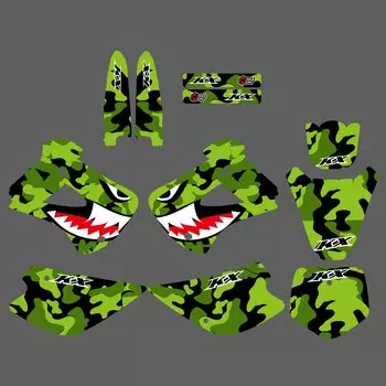 Мотокросс Полный пластмасс виноградный фон наклейка комплект для Kawasaki KX85 KX100 KX 85 100 1998-2012 2011 2010 2009