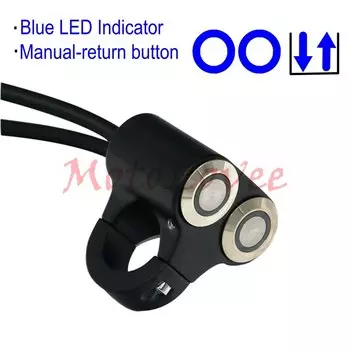 Motolovee 22 мм переключатели для мотоцикла, крепление на руль, кнопка включения фар, аварийный тормоз, противотуманные фары, ВКЛ-ВЫКЛ, алюминиевый сплав со светодиодом