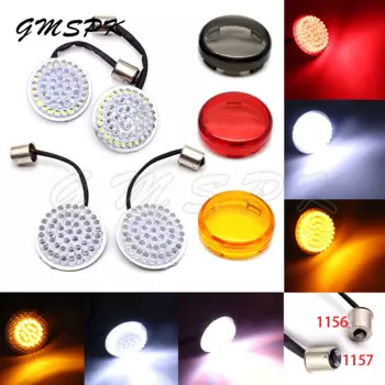 Мотоцикл 1157, передние 1156, задние вставки светодиодных указателей поворота в стиле пули + линзы, пригодные для Harley Sportster Touring Dyna Softail