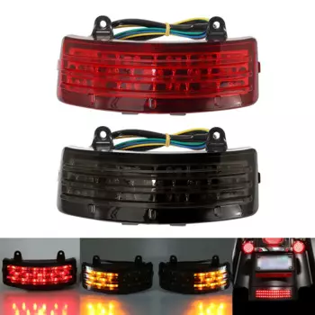 Аксессуары для мотоциклов, насадка на крыло, трехбарный светодиодный задний стоп-сигнал, дымчатые/красные линзы для Harley Touring Street Glide