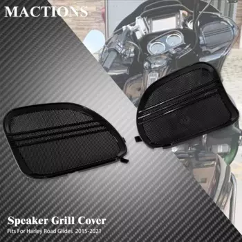 Мотоциклетные черные трехлинейные решетки для динамиков, крышка звукового сигнала, сетка для Harley Touring CVO Road Glide FLTRX Special FLTRXS 2015-2023