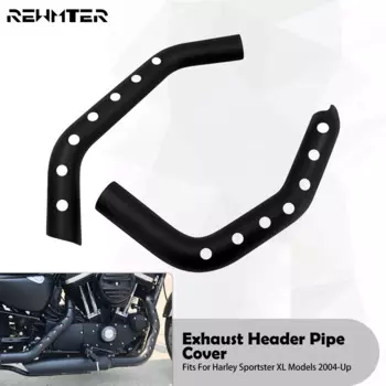 Теплозащитный экран выхлопной трубы мотоцикла, защитный чехол для глушителя, черный для Harley Sportster XL 883 1200, Forty Eight 2004-2022