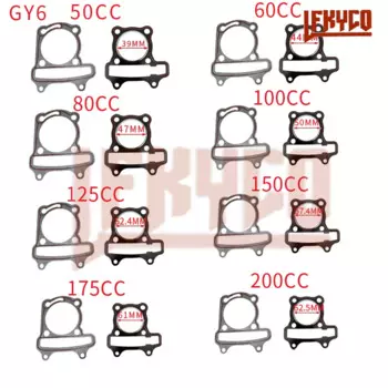 Комплект прокладок для головки цилиндра питбайка, мотоцикла GY6 CG200 125CC 200CC 50CC 60CC 80CC 100CC, запчасти для характеристик мопеда, скутера