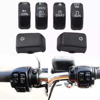 Управление на руль мотоцикла, черные хромированные колпачки переключателей, крышка кнопки для моделей Harley 14-Up XL 12-17 Dyna 11-15 Softail