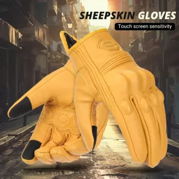 Мотоциклетные кожаные перчатки с отверстием, мужские перчатки для езды на мотоцикле, дышащие перчатки с сенсорным экраном, защита от падения для мотокросса