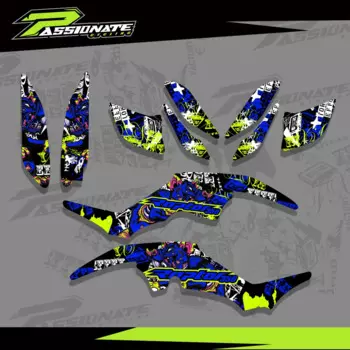 Motorcycle Sticker For Yamaha Raptor 350 ATV YFM350 Raptor350 Graphics Background Decal Stickers Full Set Customized New