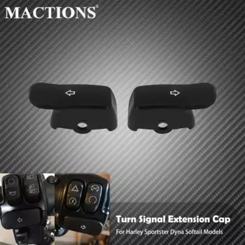 Удлинитель указателя поворота мотоцикла, черная кнопка переключения, расширенная крышка для Harley Softail Fat Boy FL Dyna Sportster XL 883 1200