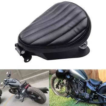 Мотоциклетное сиденье для соло с вертикальной платой из искусственной кожи + пружинный кронштейн 3 дюйма для Harley Custom Chopper Sportster Bobber Honda Yamaha Kawasaki
