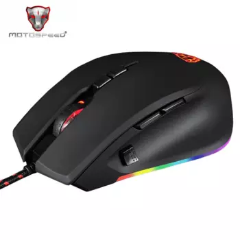 Motospeed V80 RGB профессиональная игровая мышь 5000 DPI USB компьютерная Проводная оптическая мышь с подсветкой