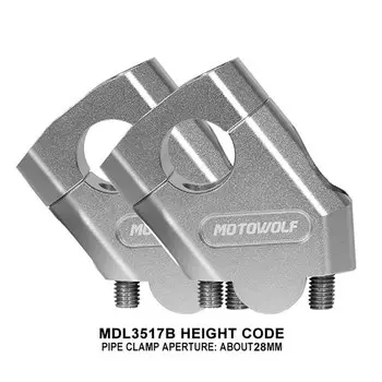 MOTOWOLF мотоциклетный руль, крепление на ручку, универсальный зажим 28 мм 22 мм, черный, серебристый, красный