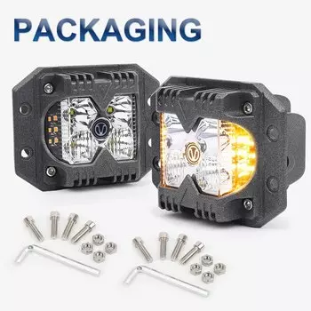 MOVOTOR светодиодсветодиодный подсветки с утапливаемым креплением 2 шт. фары дальнего света супер яркие белые янтарные противотуманные фасветильник для внедорожника бампер для грузовика лодки