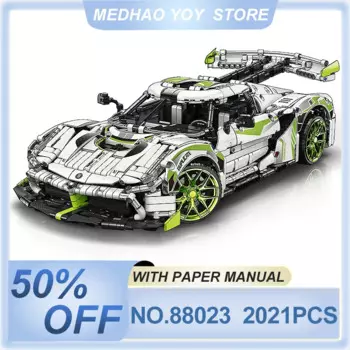 MOYU 88023 1:10 MOC технический город, супер скоростная машина, модель гиперкар, строительные блоки, кирпичи, головоломки, игрушки, рождественские подарки для детей