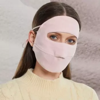 Мягкая с толстой бархатной зимней маской, ветрозащитная дышащая теплая маска с открытием, полное покрытие лица, морозостойкая ветрозащитная маска для улицы