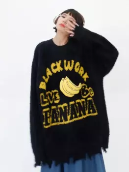 Мягкий и клейкий свитер с круглым вырезом для женщин, новинка сезона осень-зима 2023, свободный уличный ретро свитер бойфренда для пар